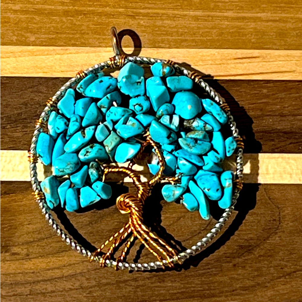 3 for $25❤️ Turquoise tree of life pendant